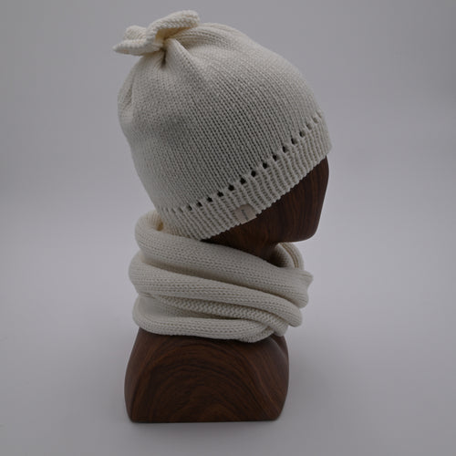 Sweet Caroline Petal Top Beanie & Infinity Scarf Combo (Profile)