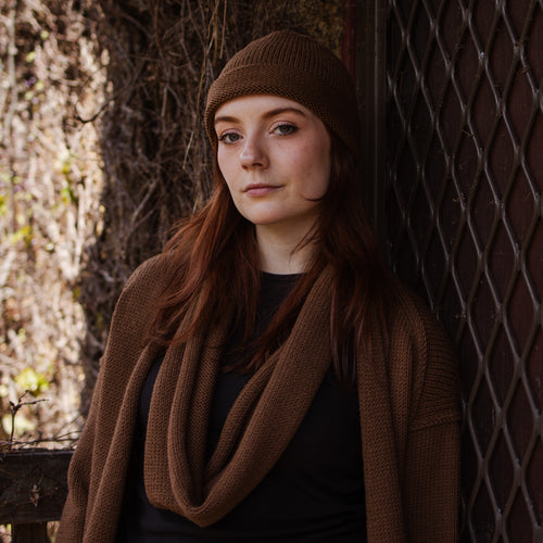 Nutmeg, Cuffed Beanie and Caroline Infinity Loop Scarf