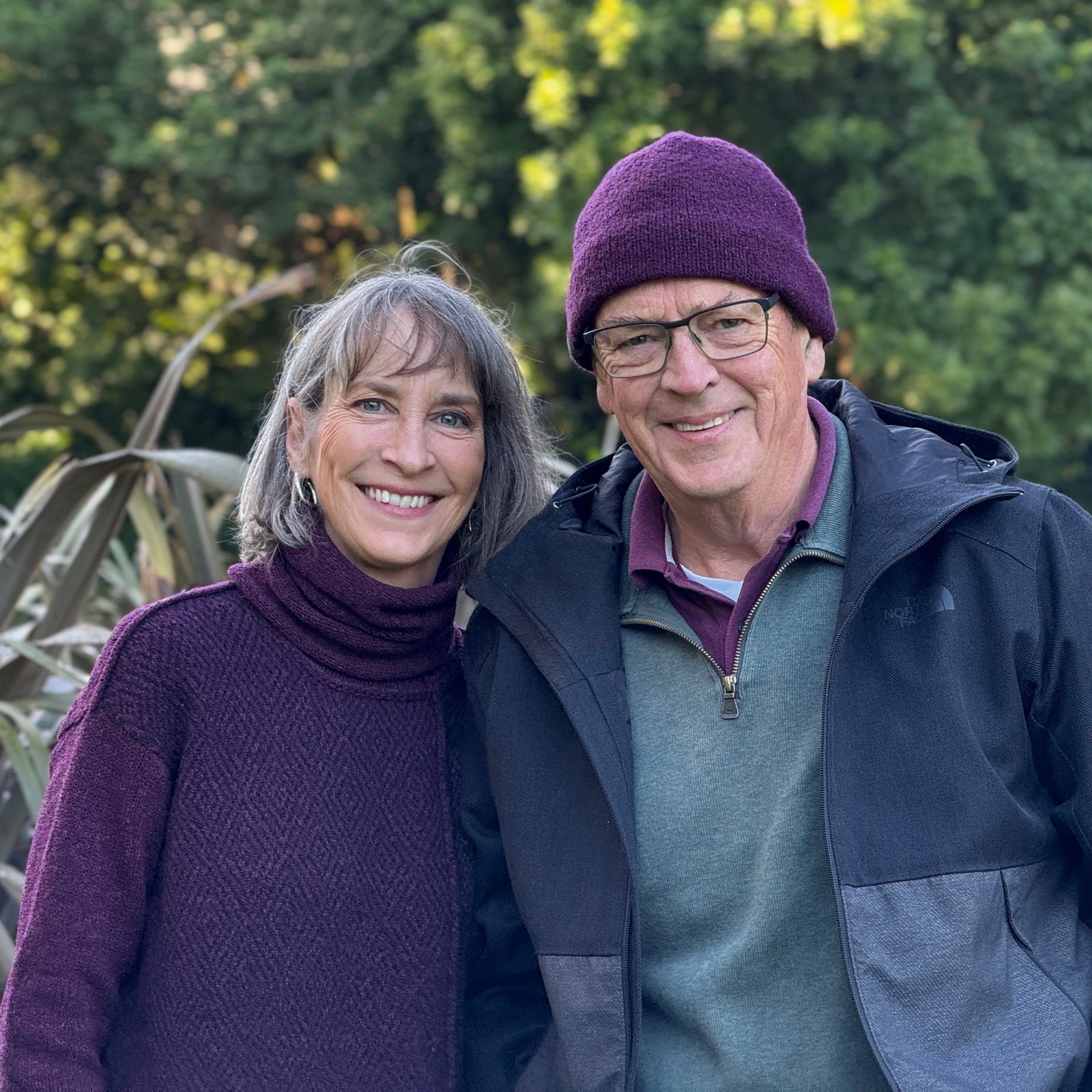 The owners of Aoraki Clothing Craig and Caroline enjoying a winter walk in the New Zealand bush