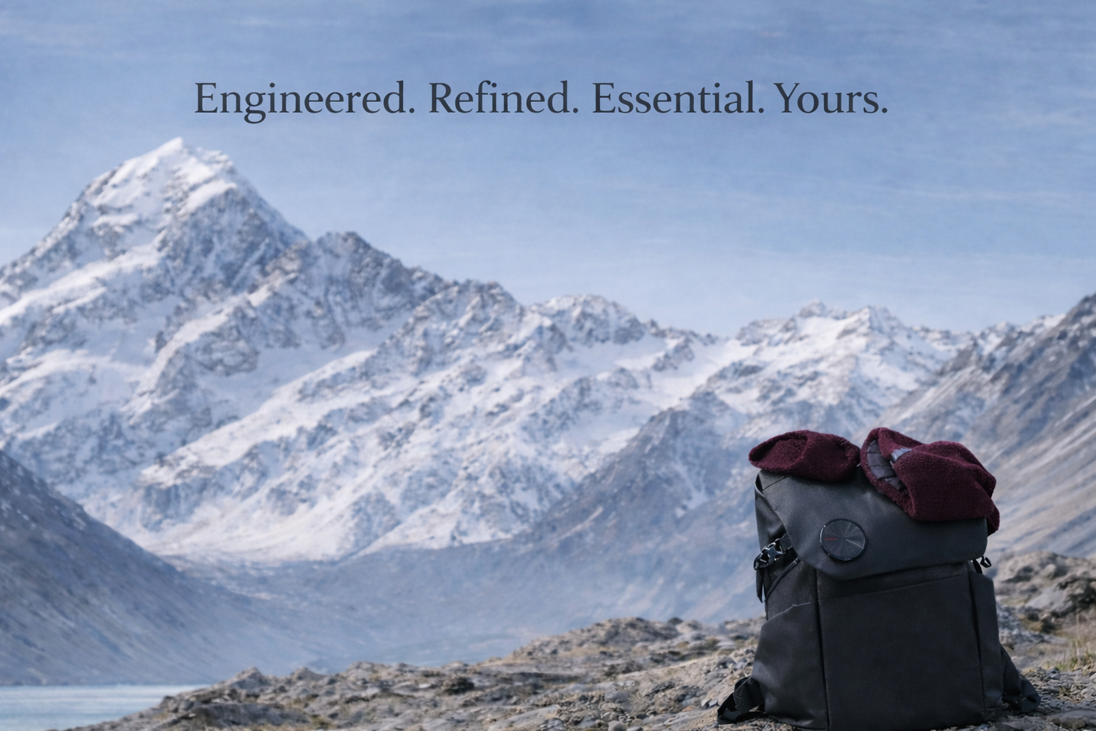 Milford Toque with matching Cowl with Mt Aoraki in back ground