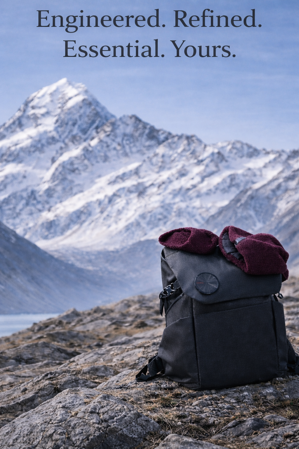 Milford Toque with matching Cowl with Mt Aoraki in back ground (Mobil)